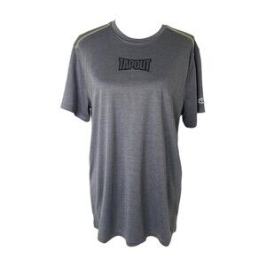 Tapout Men’s Shirt Grey Big Logo Short Sleeve Crewneck Athletic Size Large